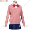 Костюм для косплея Момо Аясэ, парик, аниме Dandadan, свитер, юбка, школьная форма, серьги, чокер, носки, рождественская вечеринка для девочек, женщин