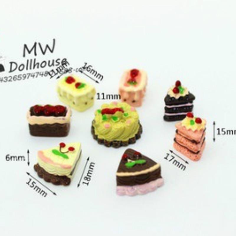 8Pcs/Set Chocolate Cocoa Cakes Miniature Food Models Dollhouse Accessories