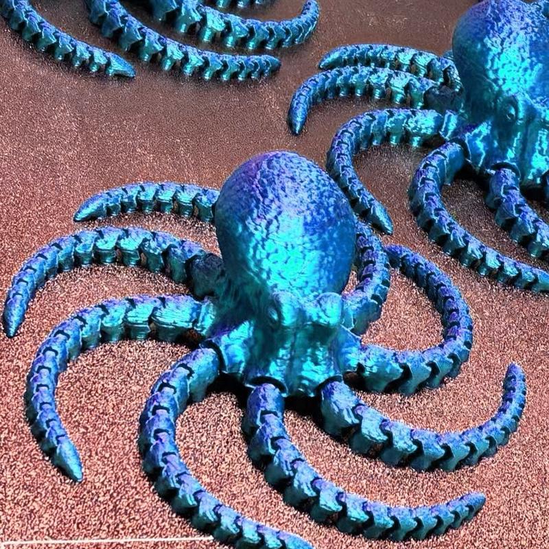 17см 3D-печатная фигурка осьминога с гибкими суставами Мини-модель осьминога Подвижная фигурка всего тела Украшение для ландшафта аквариума