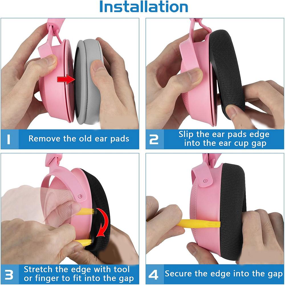 Headphones Ear Cushions Memory Foam Earpads Cover Earmuffs Repair Parts For Razer Barracuda X Gaming Headset (Black)