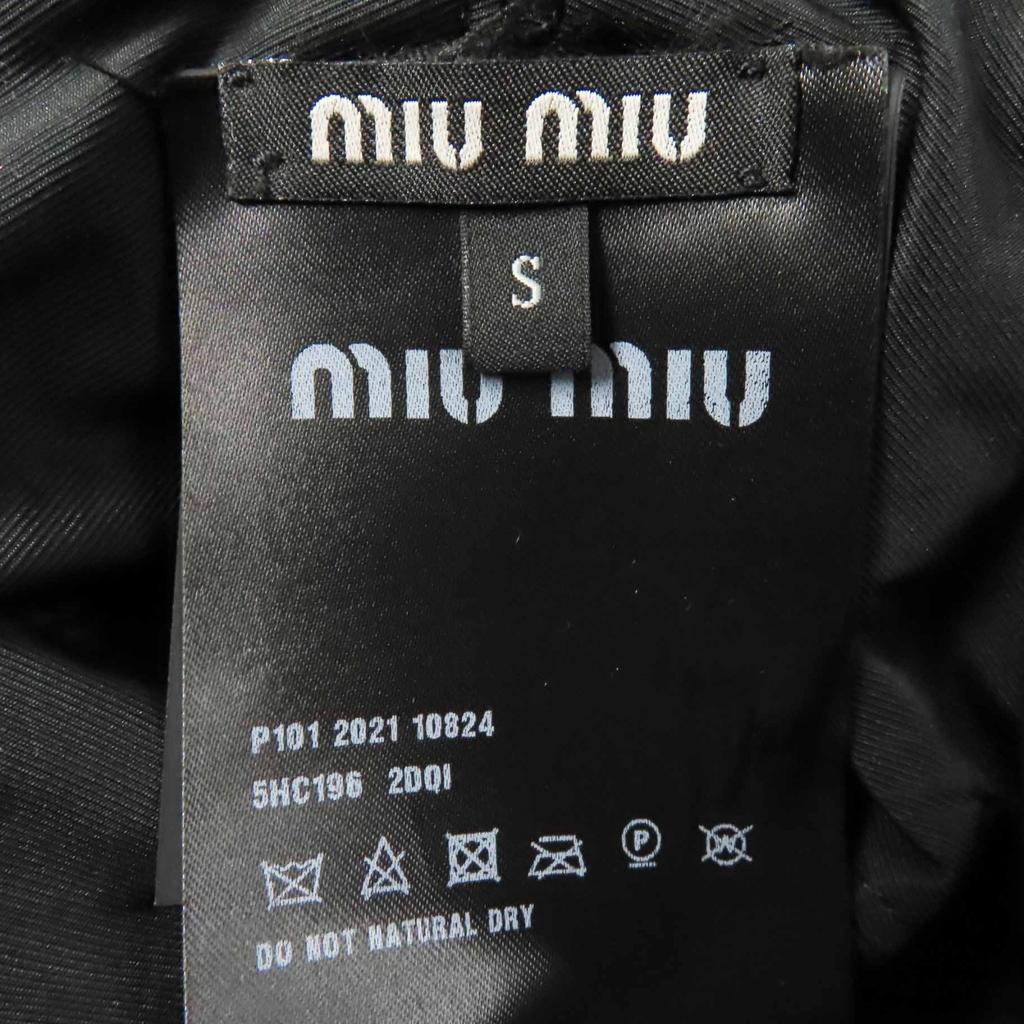 Отличная шляпа MIUMIU Черный полиамид с вышитым логотипом (нейлон) Женский S 5HC196 Б/у