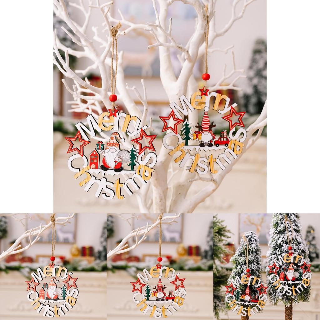 Unique Circular Wooden Christmas Hanging Decor Round Letter Plaque Ideal For Holiday Celebrations