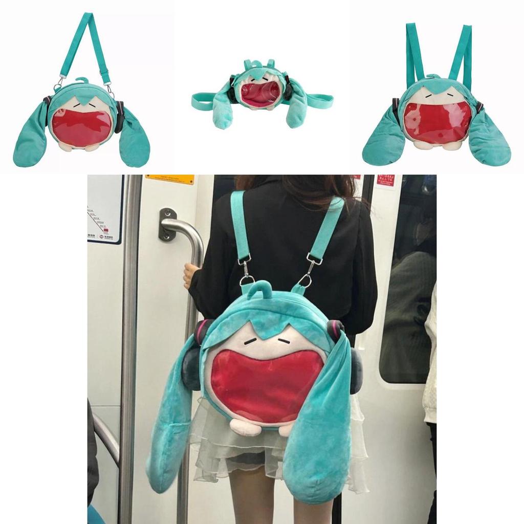 Плюшевый рюкзак Хатсунэ Мику с регулируемыми лямками для повседневного использования и мероприятий Comic Con