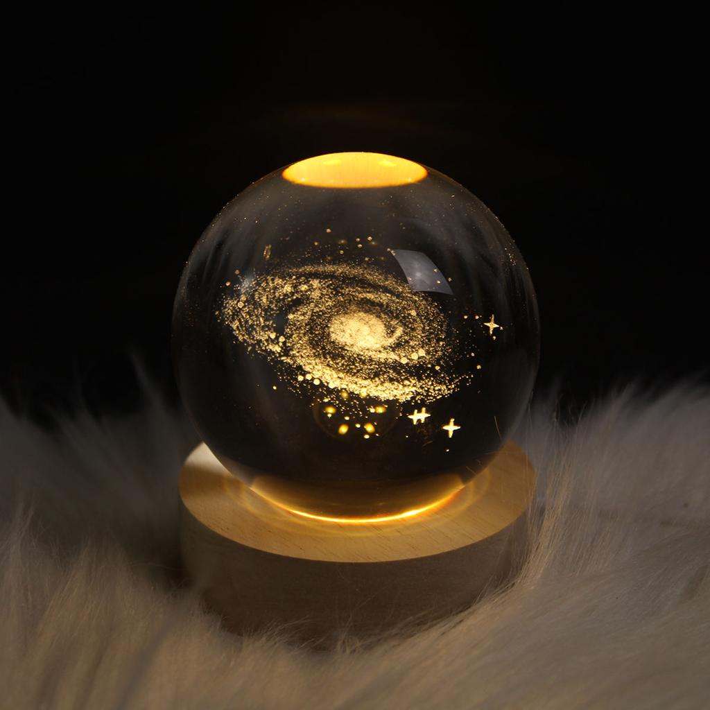 USB 3D Хрустальный шар Галактика Дед Мороз Сатурн Детский светодиодный ночник для спальни Атмосферный свет Креативные взрослые Рождественские подарки