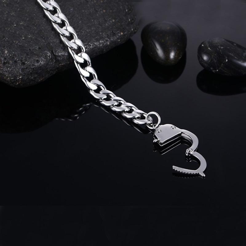Steel Handcuffs Bracelet Mens Stainless Steel Gifts Man Accessories Charm Gold Chain Bracelets Statement Hip Hop
