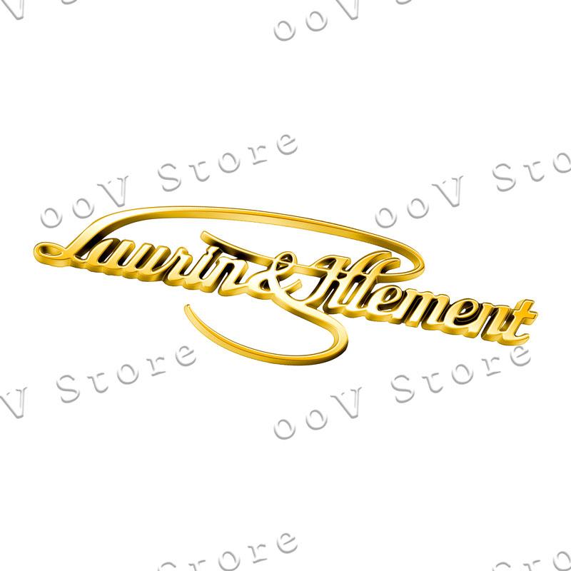 HGWE4 3D Chrome Metal Laurin & Klement Logo Emblem Car Fender Trunk Badge Sticker For Skoda Octavia Rapid Superb 3 Kodiaq Yeti Decor