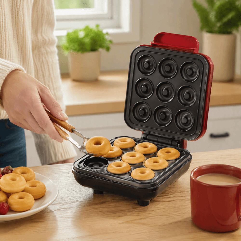 Non-Stick Waffle Donut Maker Quick Heating Donut Toaster Portable Donut Maker Apartment