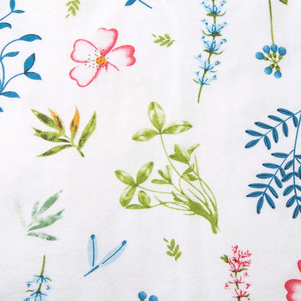 Bedding set 160x200 COTTON FLANNEL WITH FLUSH, colorful flowers, white
