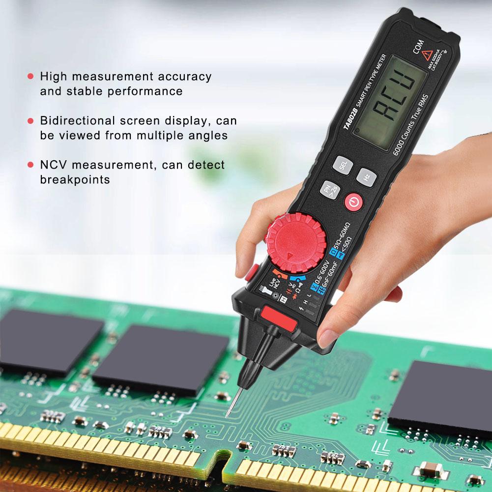 Карманный мультиметр Портативный мини умный цифровой измеритель Амперметр TA802B Автоматическое распознавание