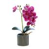Artificial Potted Plant Faux Moth Orchid Bonsai Desktop Artificial Potted Phalaenopsis Flowers for Home Dining Table Office Desk Decoration