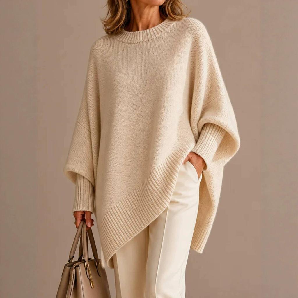 Autumn/Winter 2025 Women's Loose Fit Solid Color Wool Pullover Sweater