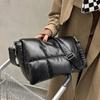 Autumn and Winter Down Shoulder Bag Female PU Leather Flap C Rossbody Bag Large Capacity Sponge Messenger Handbag Bolsa