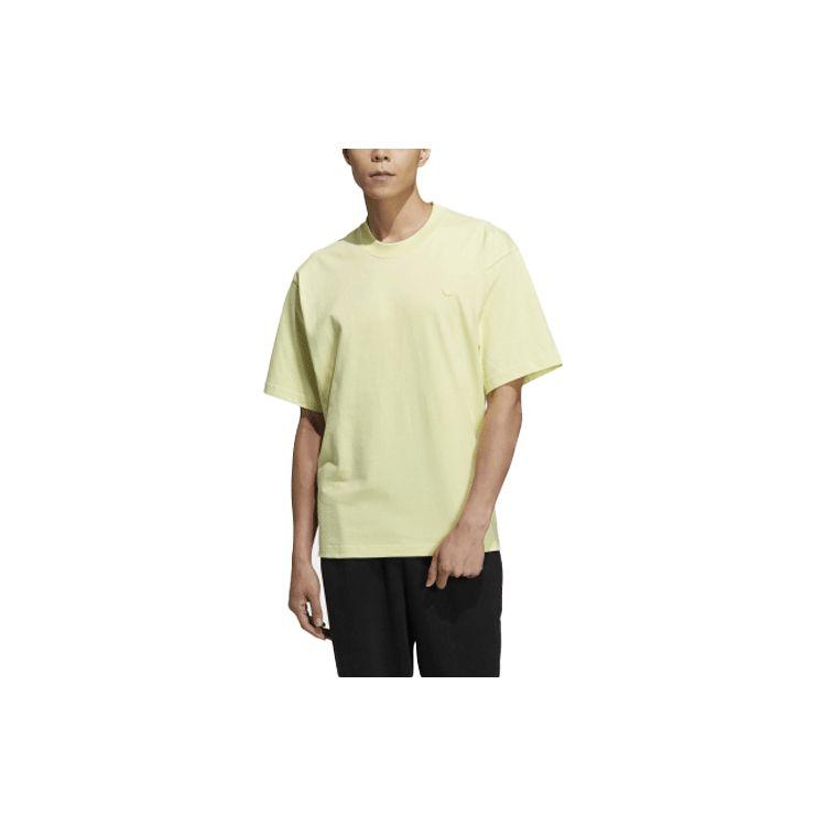 adidas Originals Trefoil Свободная спортивная футболка с короткими рукавами Топы унисекс Светло-желтый HC8579