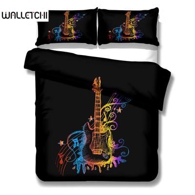 Гитара Игра Музыкальный пододеяльник Комплект постельного белья UK Single Double Queen US Twin Full King Size