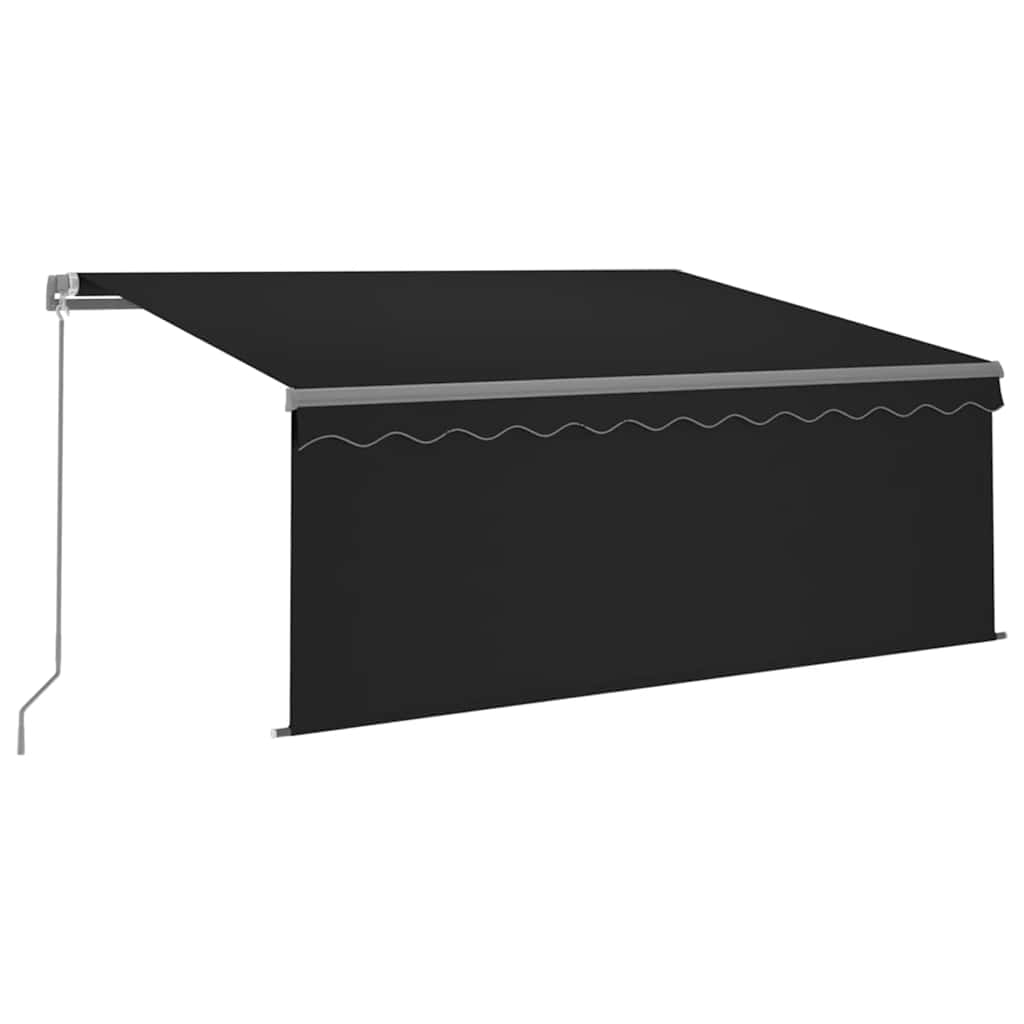 Retractable Manual Awning with Roller Blind & LED Lights 3x2.5 m Anthracite