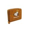 Складной кошелек Snoopy с популярным персонажем Снупи и вышитой короной, женский, с молнией по периметру, (желтый)