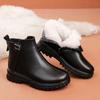 Женские демисезонные и зимние ботинки из натуральной кожи и хлопка для женщин среднего и пожилого возраста, мамины зимние теплые ботинки на толстой подошве с флисовой подкладкой