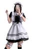 [FULINE] Maid Costume, Sexy Lolita Cosplay Costume with Ribbon, Princess Dress, Gothic Lolita Style, Plus Size, Black, Size S