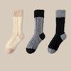3Pairs Winter Floor Plush Socks Thickened Mid Tube Socks Women Coral Fleece Socks  For Female Men