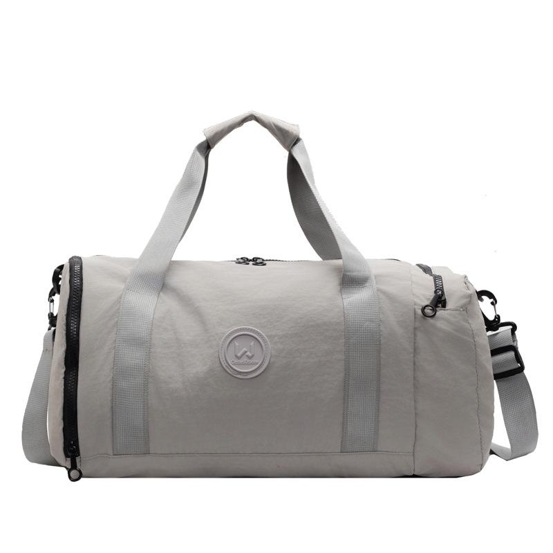 Женская сумка для спорта и фитнеса с многокарманным классификационным дизайном, отделением для обуви, ручками, разделением на влажное и сухое, может закрывать телескопическую ручку чемодана