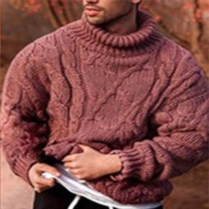 CoolJacket Мужской осенне-зимний модный вязаный топ с круглым вырезом в полоску, повседневный свитер