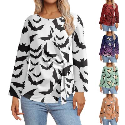 Женские топы с длинным рукавом Летние асимметричные футболки Приталенные повседневные топы Футболки Пуловеры Топы на Хэллоуин Футболки Летние топы Топы с коротким рукавом