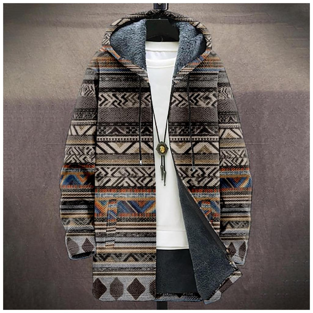 Men's Thick Zipper Pocket Jacket with Pockets Inserted Into Cotton Jacket