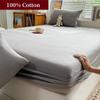 Cotton Fitted Bed Sheet With 360 Elastic Band Bedsheet Bedspread for Single Double King Queen Size Mattress Protector Cover
