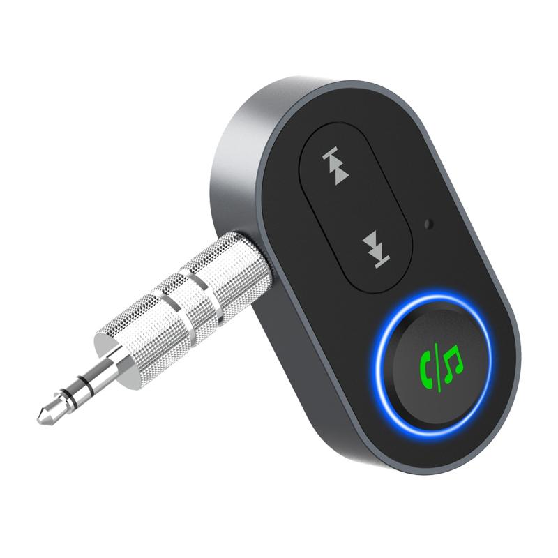 Bluetooth-compatible Receiver Wireless Adapter 3.5mm Aux Handsfree with Mic Music Receiver Support Voice Broadcast