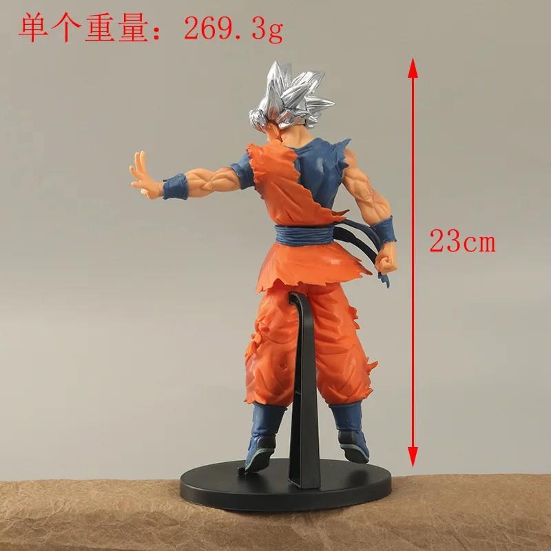 Аниме Dragon Ball Серебристые волосы Сон Гоку Фигурка Самоосторожный Кунг-фу Будокай Достичь Веджета Фигурка Действия Модель В Коробке 24 см ПВХ