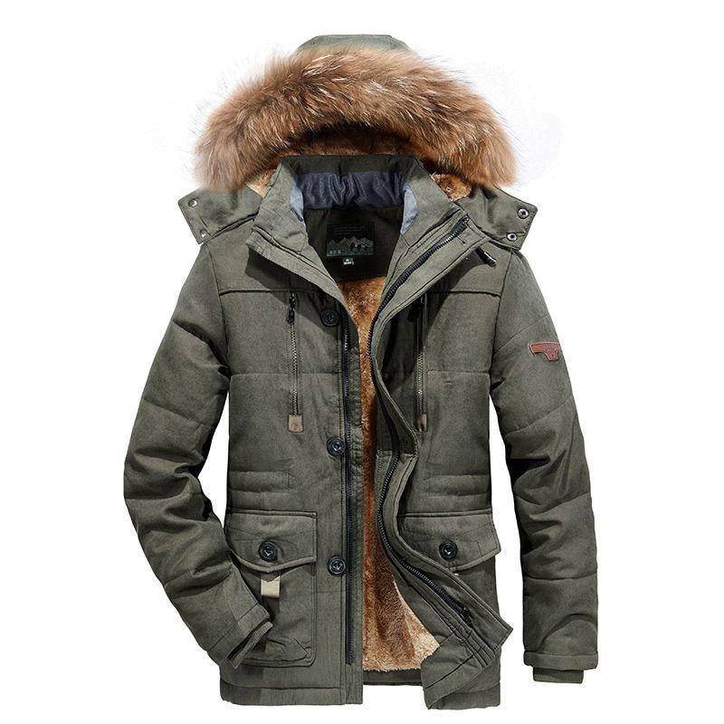 Men 's Casual Jacket Male Winter Parkas Fur Trench Thick Overcoat Windproof Heated Jackets Cotton Warm Coats Men