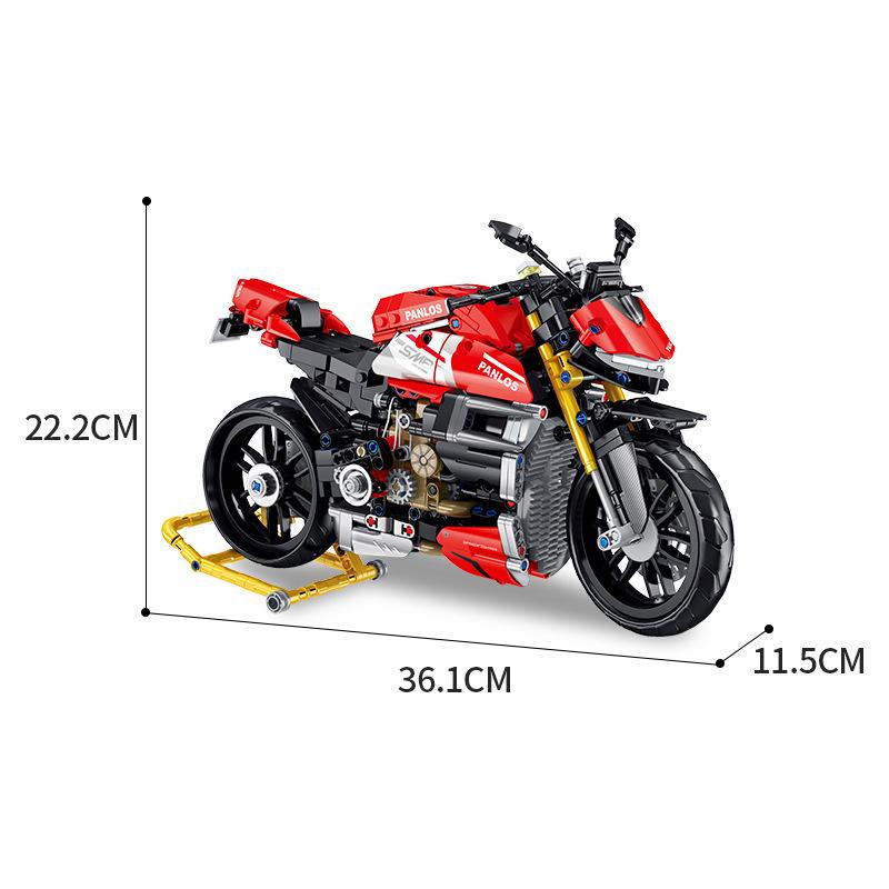 Technical Motorcycle Building Blocks PANLOS MOC Champion Racing City Car Model Speed Expert Motorbike Bricks Toys for Kids Gifts