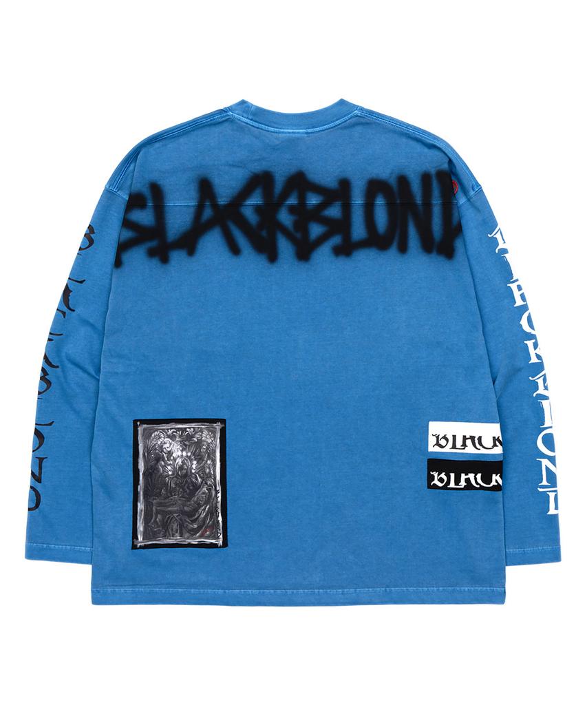 BLACKBLOND Vividi Хаос Патч Пигмент Лонгслив (Ocean Blue)