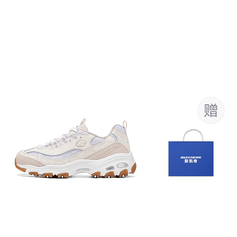 Skechers D'Lites Низкие Кроссовки на Толстой Подошве Женские Бежевые 150534-NTBL