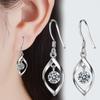Zircon Silver Tassel Earrings for Women: Rotating Love Twist Design