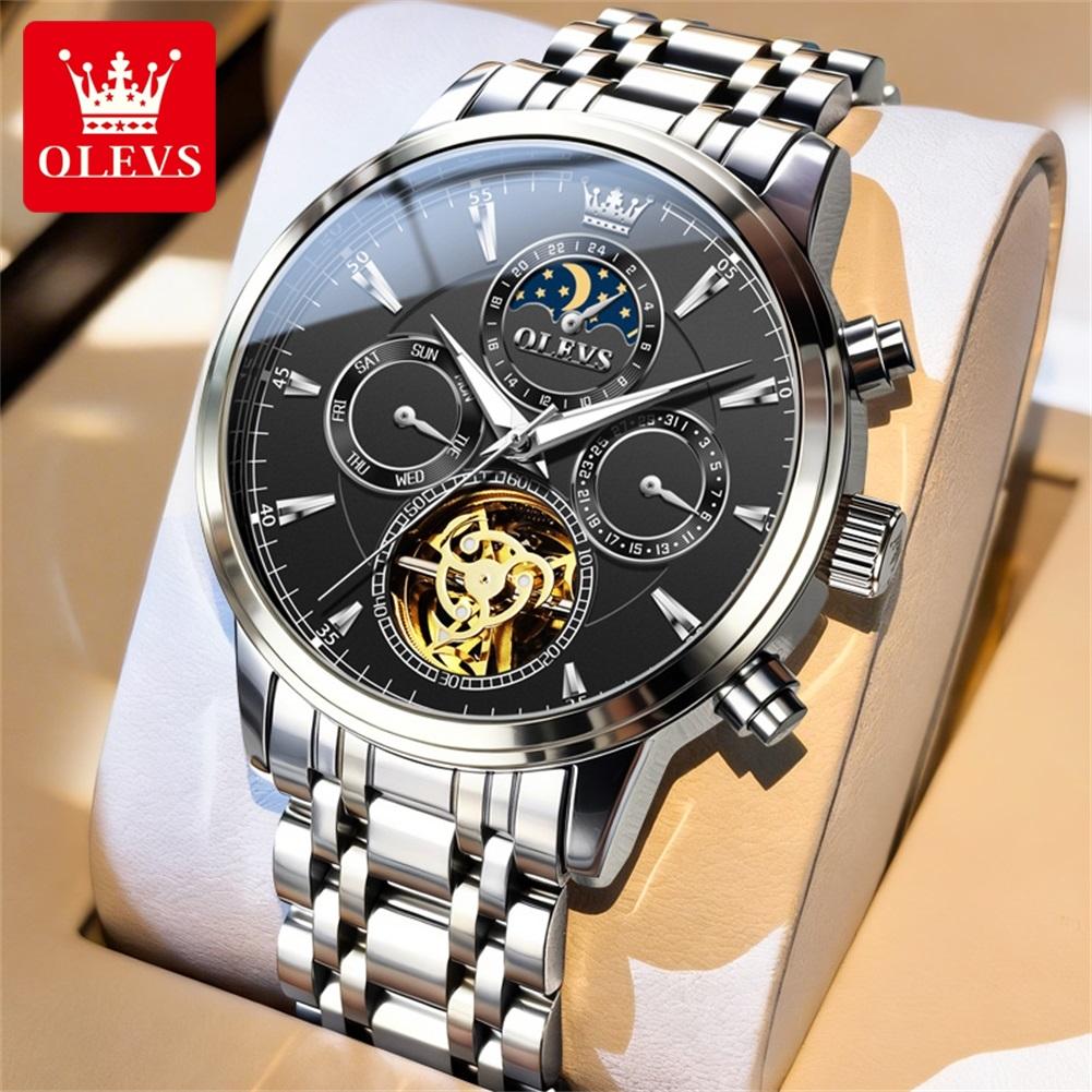 OLEVS 6746 New Watches for Man Luxury Tourbillon Style Automatic Mechanical Men's Watch Original Brand Multi Function Wristwatch