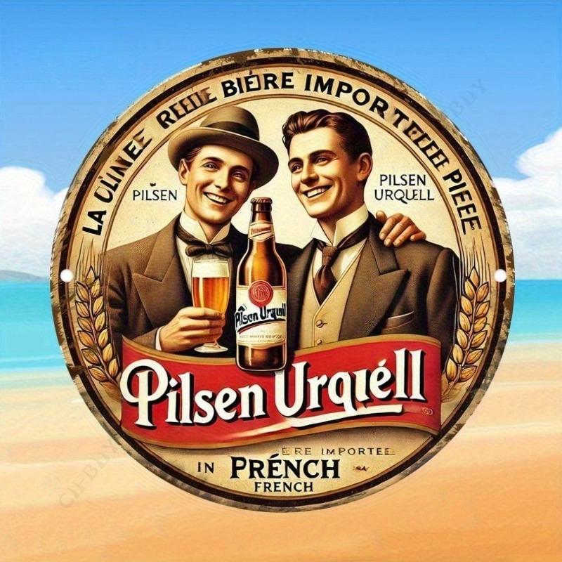 Witch Broom Halloween Sign, Round Aluminum Wall Plaque 20x20cm