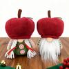 Red Fruit Gnome Plush Ornaments Christmas Soft Swedish Tomte Doll Holiday Faceless Elf Figure for Farmhouse Kitchen Tiered Tray Decor