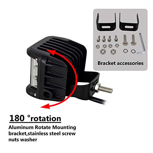 RIGIDON 2 шт. 4-дюймовый 60 Вт рабочий светодиодный широкоугольный прожектор светодиодный 3-сторонний светильник 6000 К 12 В/24 В универсальный