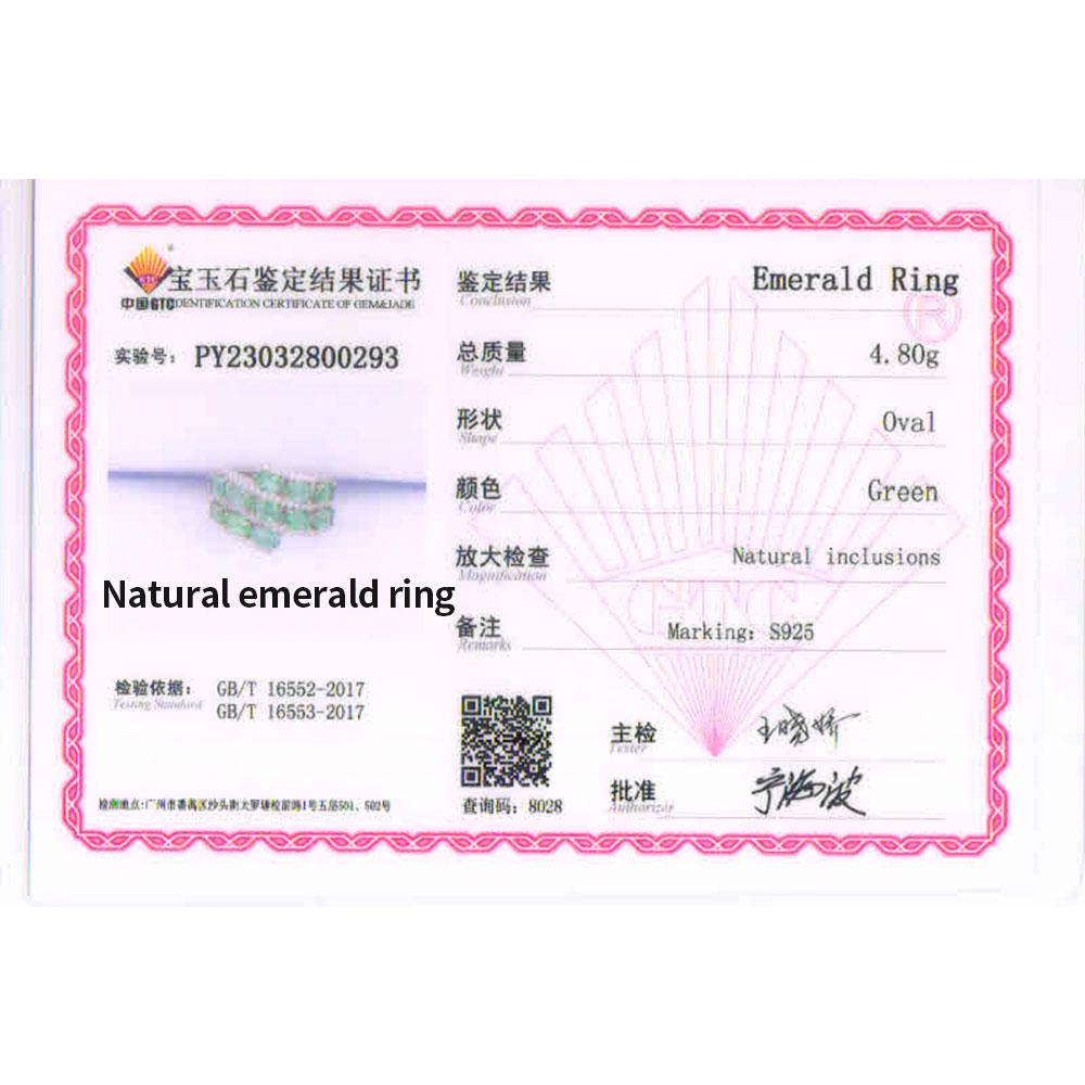 Luxury Natural Zambian Emerald Rings 925 Sterling Silver Fine Quality Green Gems Fine Jewelry for Women Anniversary Gift