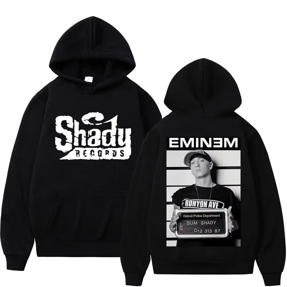 Rapper Eminem men's double-sided printed hoodie Vintage Hip Hop Casual hoodie Fashion hoodie Streetwear