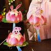 Lotus Lantern Handheld Spring Festival Flower Lantern DIY Lotus Rabbit Lamp