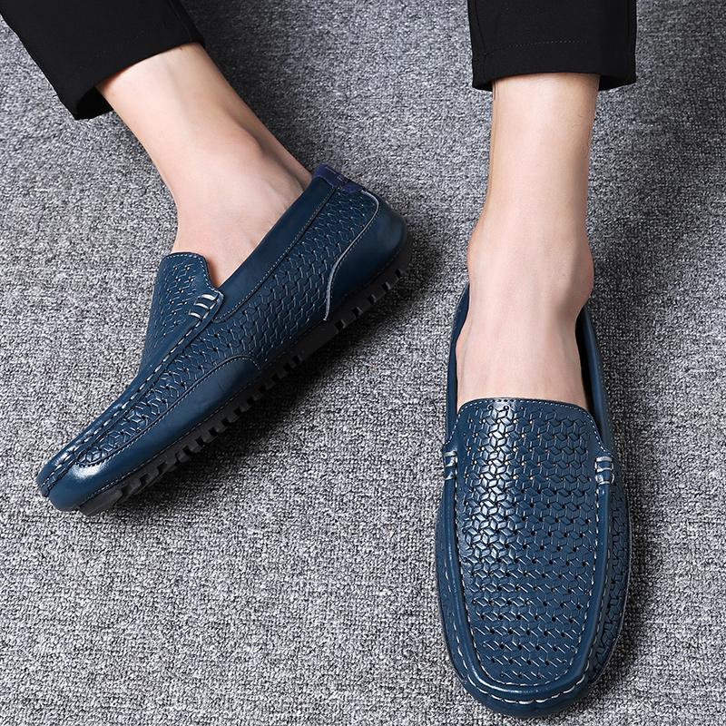 Мужские мокасины, лоферы, обувь для вождения, удобная повседневная обувь на плоской подошве без шнуровки, летняя уличная обувь больших размеров