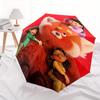 Turning Red Automatic Opening and Closing Umbrella, Lightweight 3-Fold, With Cute Cartoon Characters, Suitable for Home, Outdoor and Daily U