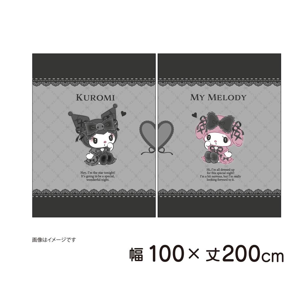 MORIPiLO Затемняющие шторы Sanrio My Melody Kuromi Узор Соединяющаяся Единая Картина Искусство 100 см ширина x 178 см Набор Милых Полуночных Макура но Морисита