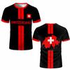 Swiss Map Flag Pattern Football T-shirt Summer Men's Casual Sports Shirt 3D Printing Design Fashionable Short Sleeved O-neck Clothing