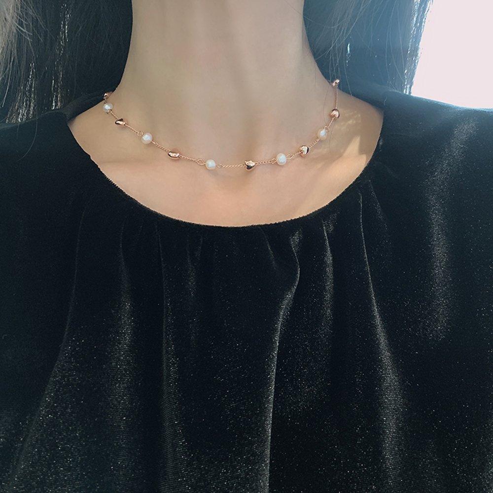 [Luvre Paris] Heresy Freshwater Pearl Heart Necklace (5mm) Na0578