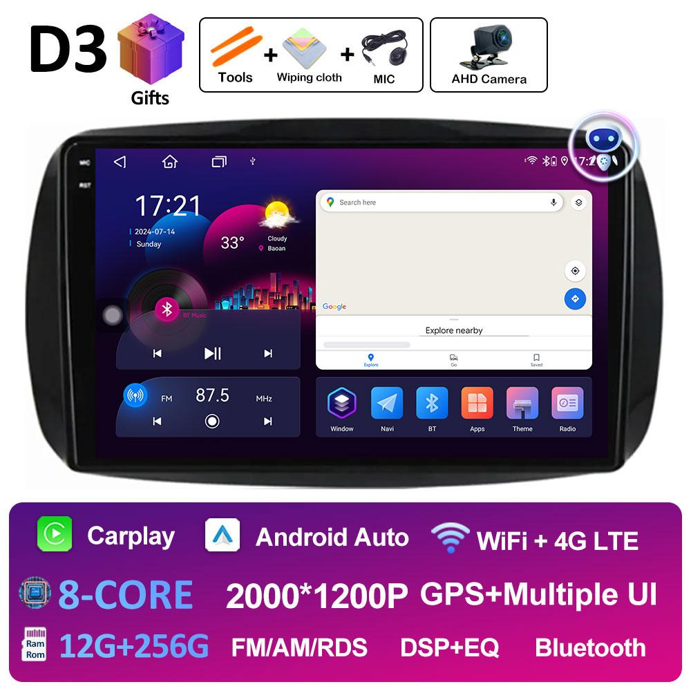 Автомобильное видео для Mercedes Benz Smart 453 Fortwo 2014 2015 2016 2017 - 2020 Радиоплеер Беспроводная навигация Carplay GPS Аксессуары