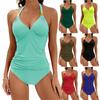 Women's Solid Color Panel Split Flat Angle Large Swimsuit Swimwear Bathing Suit