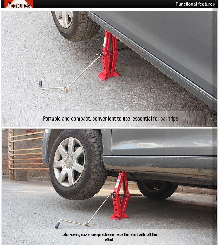 2.0T Автомобильный домкрат с ножничной ручной рукояткой, для экстренного использования на открытом воздухе, черный